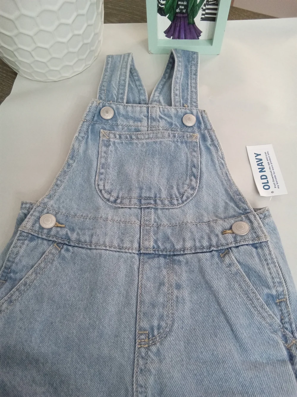 Old Navy Baby Denim Shortalls Overalls 6-12M NWT